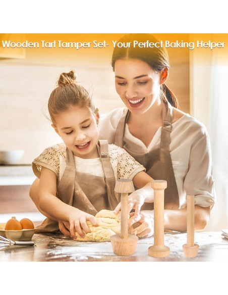 Juego de 3 Prensadores de Tartas de Madera Cyimi