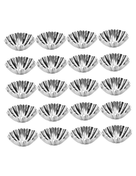 Tazas de Muffin Hemoton 20pcs Acero Inoxidable 7.2cm