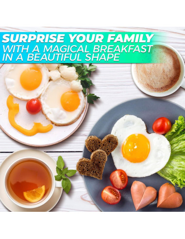 5 Moldes de Acero Inoxidable para Pancakes y Huevos