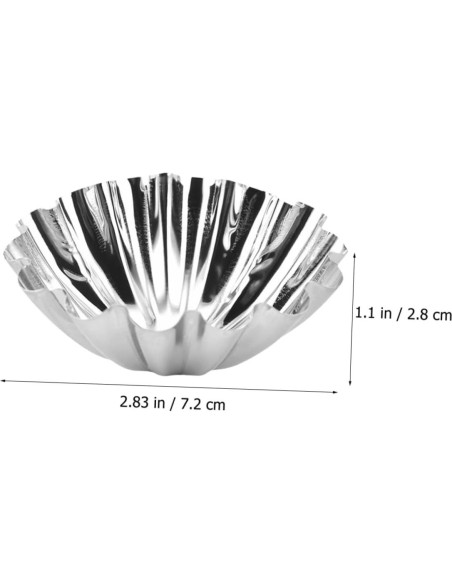 Tazas de Muffin Hemoton 20pcs Acero Inoxidable 7.2cm