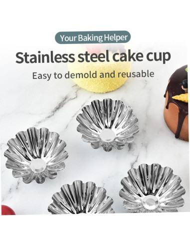 Tazas de Muffin Hemoton 20pcs Acero Inoxidable 7.2cm