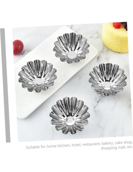 Tazas de Muffin Hemoton 20pcs Acero Inoxidable 7.2cm