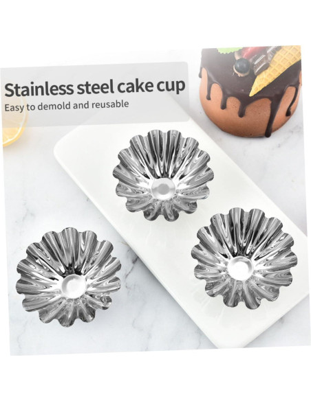 Tazas de Muffin Hemoton 20pcs Acero Inoxidable 7.2cm