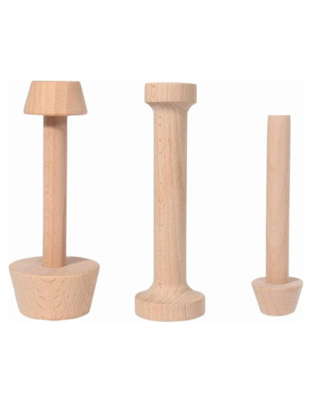 Juego de 3 Prensas de Tarta de Madera BRYHZKCM