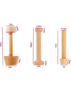Juego de 3 Prensas de Tarta de Madera BRYHZKCM 2