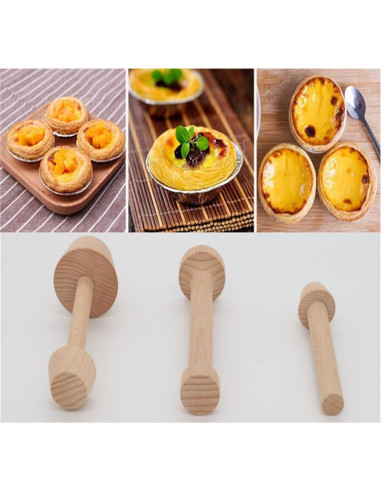 Juego de 3 Prensas de Tarta de Madera BRYHZKCM