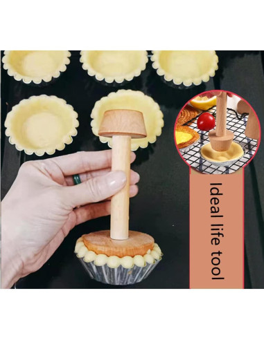 Juego de 3 Prensas de Tarta de Madera BRYHZKCM