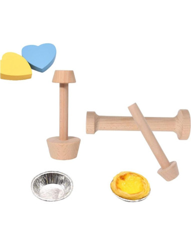 Juego de 3 Prensas de Tarta de Madera BRYHZKCM