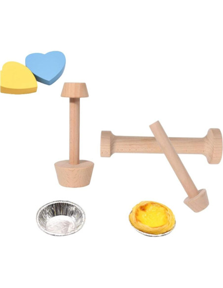 Juego de 3 Prensas de Tarta de Madera BRYHZKCM