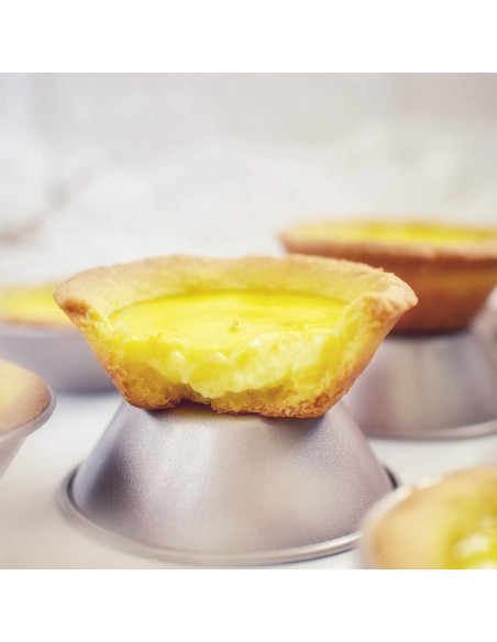 Set de 4 Moldes para Mini Tartas CHEFMADE Dorado 8,4 cm