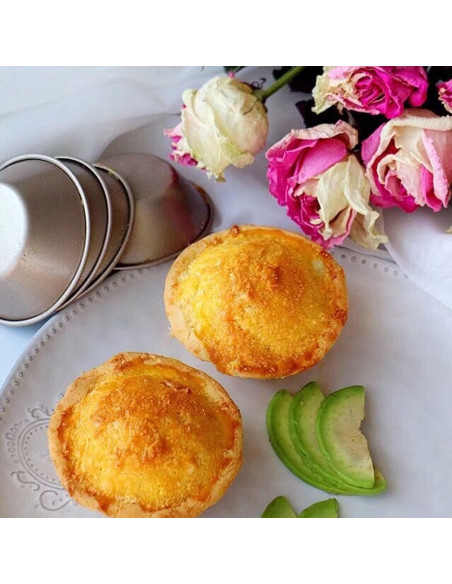 Set de 4 Moldes para Mini Tartas CHEFMADE Dorado 8,4 cm