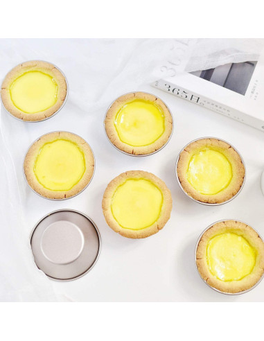 Set de 4 Moldes para Mini Tartas CHEFMADE Dorado 8,4 cm