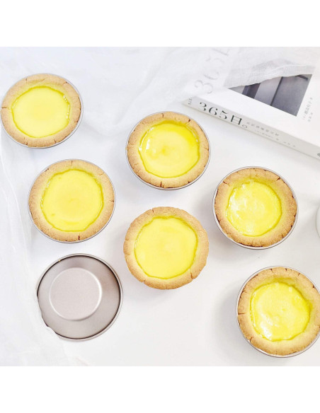 Set de 4 Moldes para Mini Tartas CHEFMADE Dorado 8,4 cm