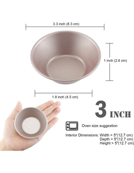 Set de 4 Moldes para Mini Tartas CHEFMADE Dorado 8,4 cm