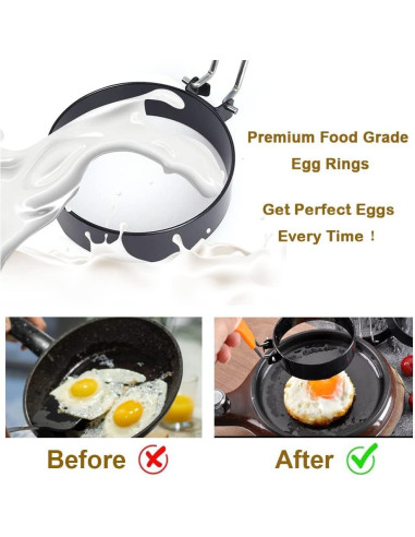 Anillos de Huevo Yubng 8.89 cm Antiadherentes Paquete de 4