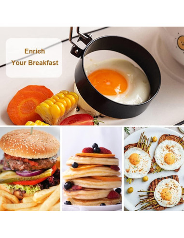 Anillos de Huevo Yubng 8.89 cm Antiadherentes Paquete de 4