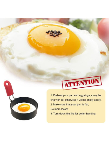 Anillos de Huevo Yubng 8.89 cm Antiadherentes Paquete de 4