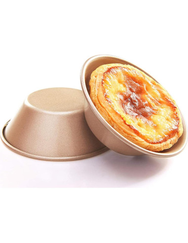Set de 4 Moldes para Mini Tartas CHEFMADE Dorado 8,4 cm