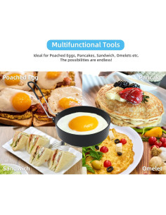 Anillos de Huevo Ameupin Acero Inoxidable 4 Pack 8,89 cm 2