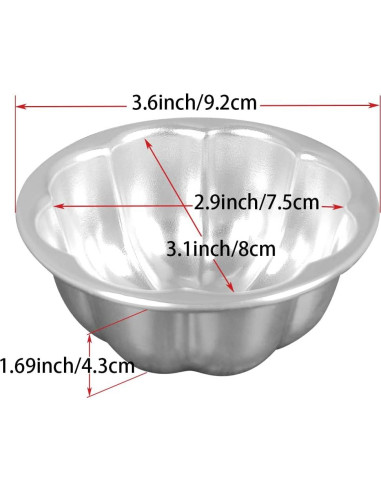 Moldes para Cupcake de Aluminio Weilan 6 Piezas 8.9x4.1cm