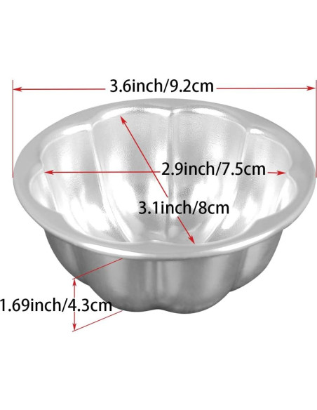 Moldes para Cupcake de Aluminio Weilan 6 Piezas 8.9x4.1cm