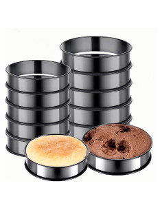 12 Anillos para Muffin Antiadherentes KUAYB 8 cm Acero Inoxidable