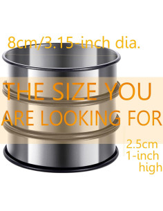 12 Anillos para Muffin Antiadherentes KUAYB 8 cm Acero Inoxidable 2