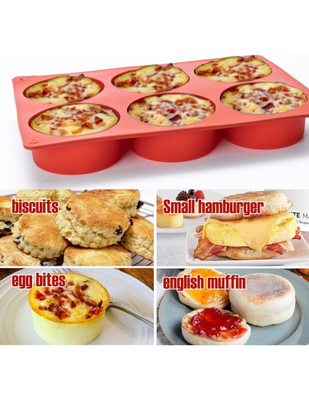 Moldes de Huevo de Silicona Dootafy 2 Piezas 7.6 cm Profundos