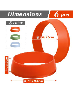 KOLUTI Juego de 6 Anillos de Silicona Antiadherente 8 cm 2