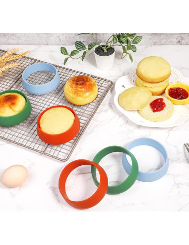 KOLUTI Juego de 6 Anillos de Silicona Antiadherente 8 cm