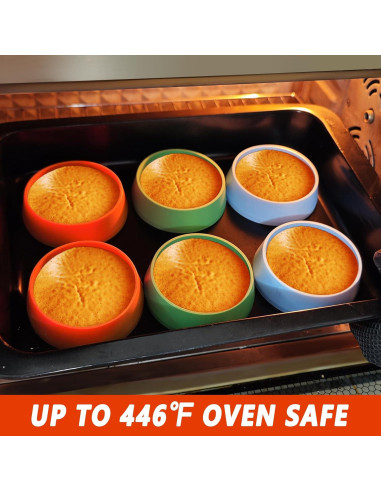 KOLUTI Juego de 6 Anillos de Silicona Antiadherente 8 cm