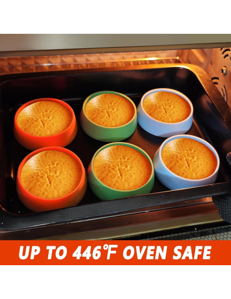 KOLUTI Juego de 6 Anillos de Silicona Antiadherente 8 cm