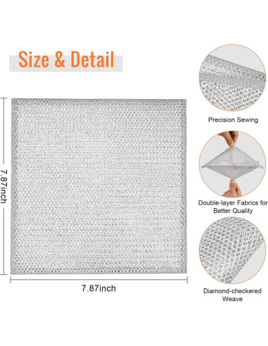 6 Paños de Cocina Dazhuocs de Alambre Multifuncionales 20cm