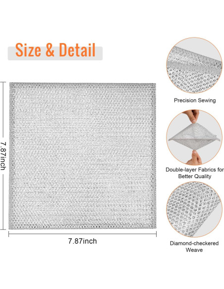 6 Paños de Cocina Dazhuocs de Alambre Multifuncionales 20cm