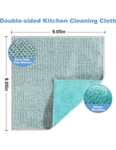 10 Paños de Microfibra TIVERAIN 23x23cm Antideslizantes 2