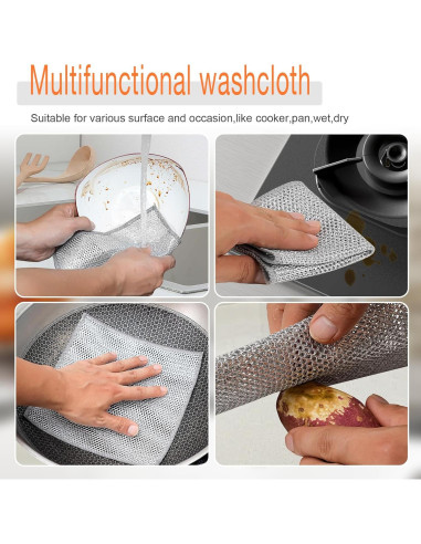 6 Paños de Cocina Dazhuocs de Alambre Multifuncionales 20cm
