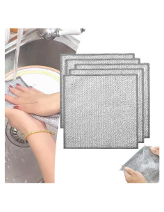 Trapos de Lavado de Platos KZAER 5 Pcs Malla Acero Inoxidable