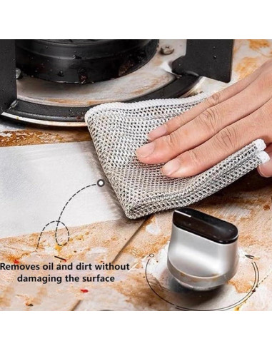 Trapos de Lavado de Platos KZAER 5 Pcs Malla Acero Inoxidable
