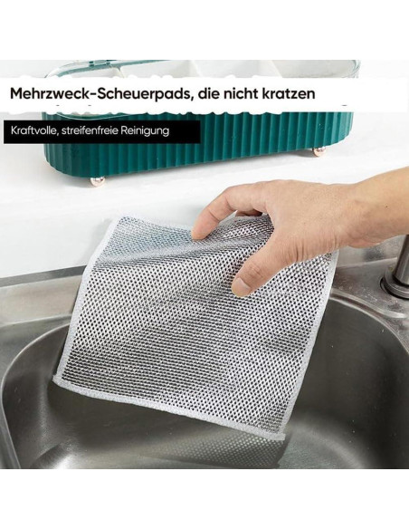 Trapos de Lavado de Platos KZAER 5 Pcs Malla Acero Inoxidable