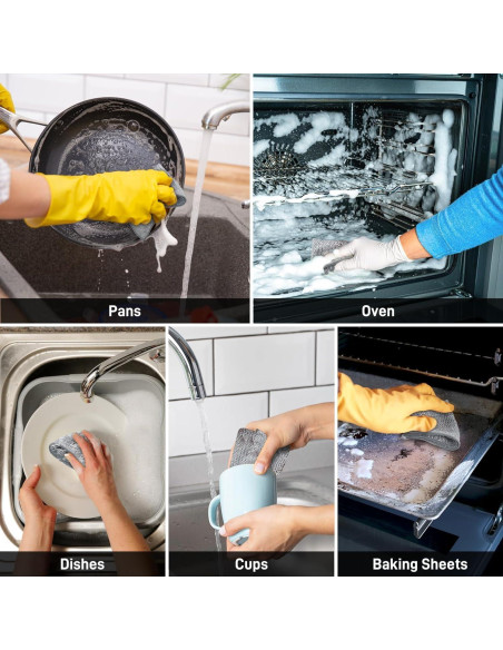 Paquete de 3 Paños de Cocina ASEANAO 20x20 cm Reutilizables