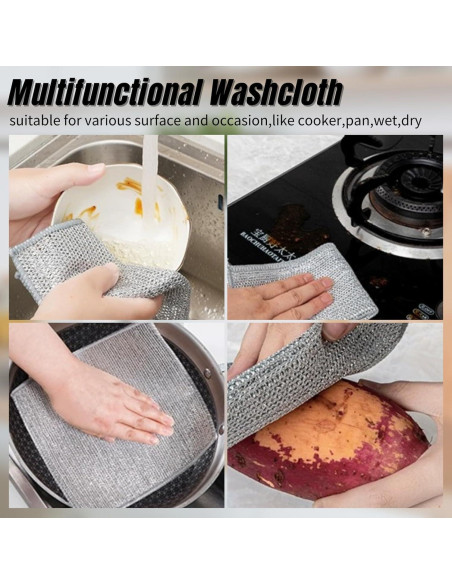 Paquete de 3 Paños de Cocina ASEANAO 20x20 cm Reutilizables