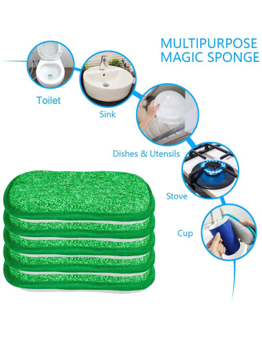 Esponja de Cocina Comfso 5 Pcs Reutilizable Sin Rayas