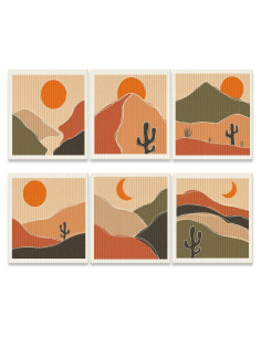 6 Toallas de Cocina Reutilizables Cunhill Arte Abstracto 20x18cm