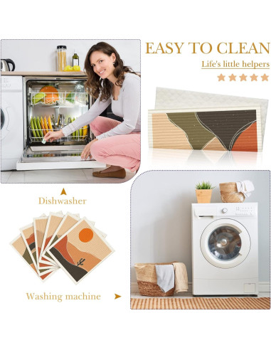 6 Toallas de Cocina Reutilizables Cunhill Arte Abstracto 20x18cm