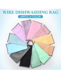 60 Trapos de Lavado de Platos Loyim Doble Capa 20x20 cm 2