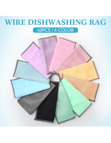 60 Trapos de Lavado de Platos Loyim Doble Capa 20x20 cm