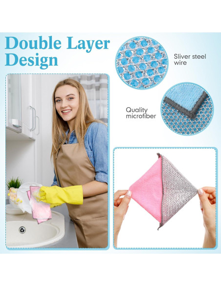 60 Trapos de Lavado de Platos Loyim Doble Capa 20x20 cm