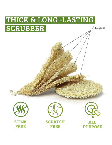 Esponja de Loofah Natural Miw Piw Paquete de 3 Ecológicas