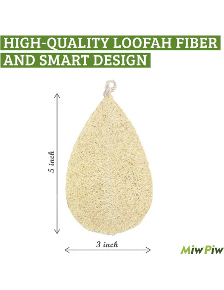 Esponja de Loofah Natural Miw Piw Paquete de 3 Ecológicas