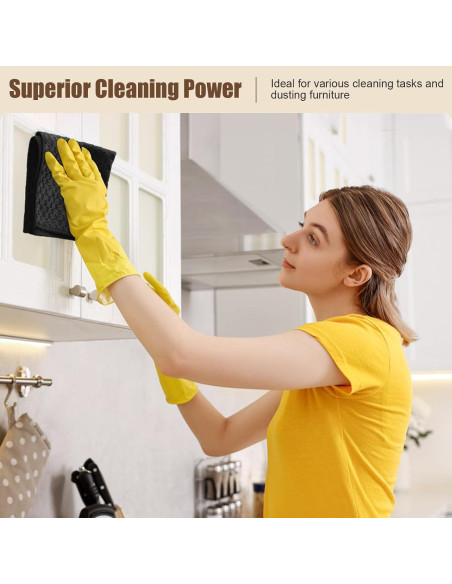 Kitinjoy Paño de Microfibra 12 Unidades 30x30 cm Negro